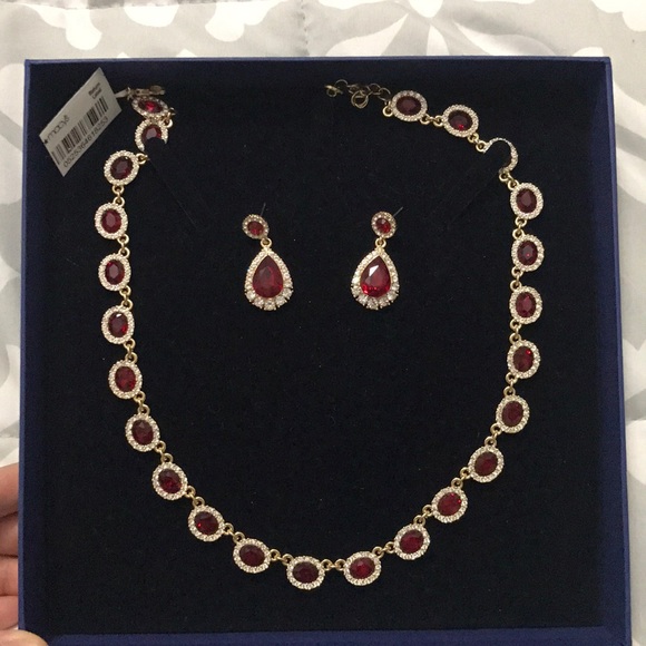 🌹CHARTER CLUB RED NECKLACE AND DROP EARRING SET🌹 - Picture 3 of 6